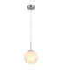 Barry 20cm Dome Pendant Ceiling Light Nickel Matt Ball Opal Glass Shade 1x E27-1