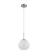 Barry 20cm Dome Pendant Ceiling Light Nickel Matt Ball Opal Glass Shade 1x E27-2