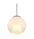 Barry 20cm Dome Pendant Ceiling Light Nickel Matt Ball Opal Glass Shade 1x E27-3