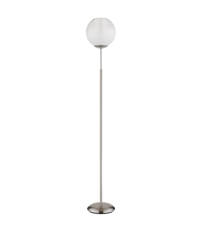 Barry Glass Floor Lamp Nickel Matt Ball Opal Glass Shade 1x E27-2