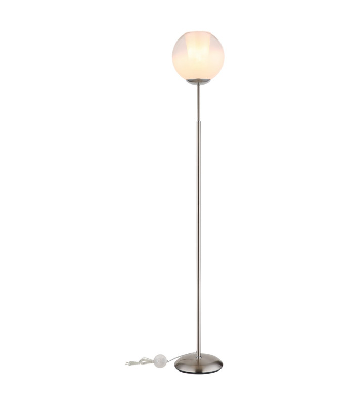 Barry Glass Floor Lamp Nickel Matt Ball Opal Glass Shade 1x E27-5