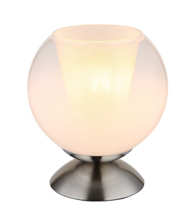 Barry Globe Table Lamp Nickel Matt Ball Opal Glass Shade 1x E27-1