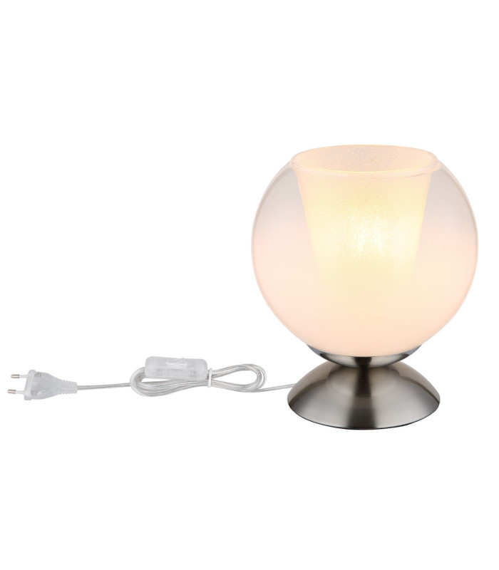 Barry Globe Table Lamp Nickel Matt Ball Opal Glass Shade 1x E27-4