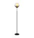 Barry Glass Floor Lamp Matt Black Ball Smoke Glass Shade 1x E27-1