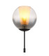 Barry Glass Floor Lamp Matt Black Ball Smoke Glass Shade 1x E27-3