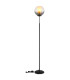 Barry Glass Floor Lamp Matt Black Ball Smoke Glass Shade 1x E27-4
