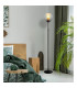 Barry Glass Floor Lamp Matt Black Ball Smoke Glass Shade 1x E27-5