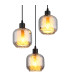 Xia Cluster Pendant Ceiling Light Matt Black Smoke Glass Shade 3x E27-3