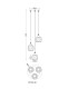 Xia Cluster Pendant Ceiling Light Matt Black Smoke Glass Shade 3x E27-5