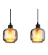 Xia Bar Pendant Ceiling Light Matt Black Smoke Glass Shade 4x E27-4