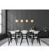 Xia Bar Pendant Ceiling Light Matt Black Smoke Glass Shade 4x E27-5