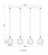 Xia Bar Pendant Ceiling Light Matt Black Smoke Glass Shade 4x E27-6