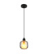 Xia Dome Pendant Ceiling Light Matt Black Smoke Glass Shade 1x E27-1