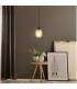 Xia Dome Pendant Ceiling Light Matt Black Smoke Glass Shade 1x E27-4