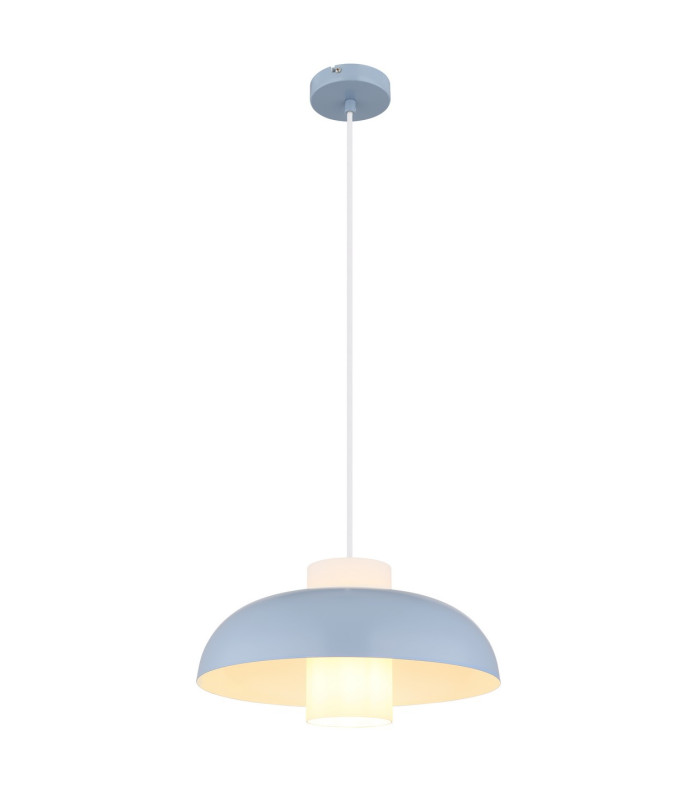 Lowe Dome Pendant Ceiling Light Blue Matt 1x E27-1