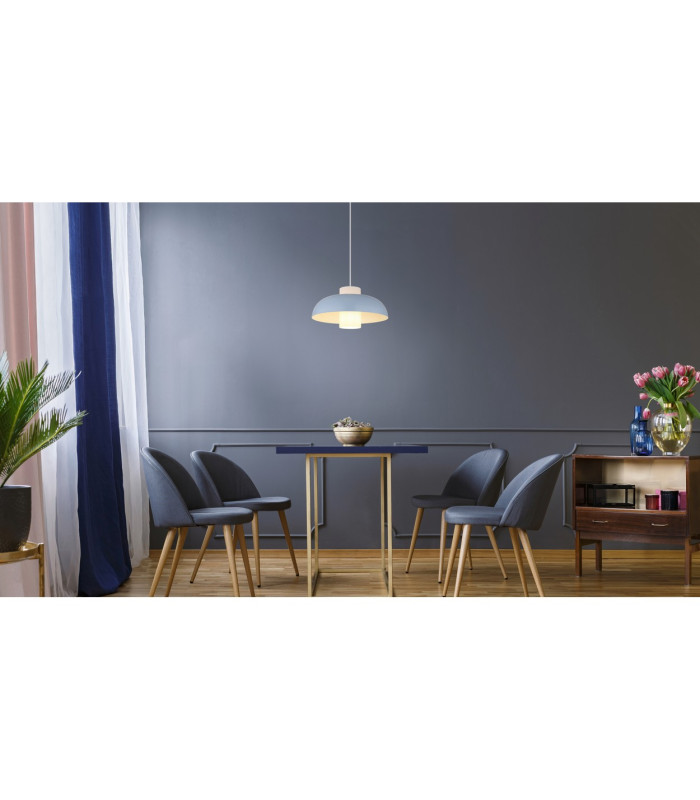 Lowe Dome Pendant Ceiling Light Blue Matt 1x E27-4