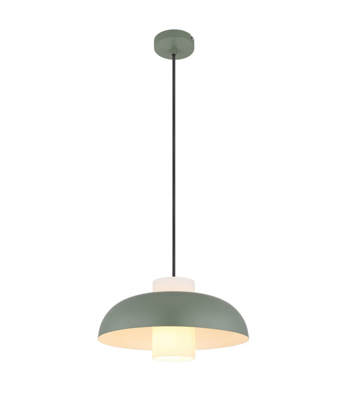 Lowe Dome Pendant Ceiling Light Green Matt 1x E27-1