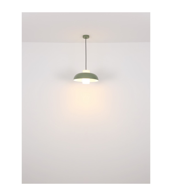 Lowe Dome Pendant Ceiling Light Green Matt 1x E27-5