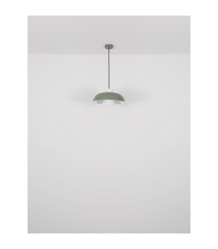 Lowe Dome Pendant Ceiling Light Green Matt 1x E27-6