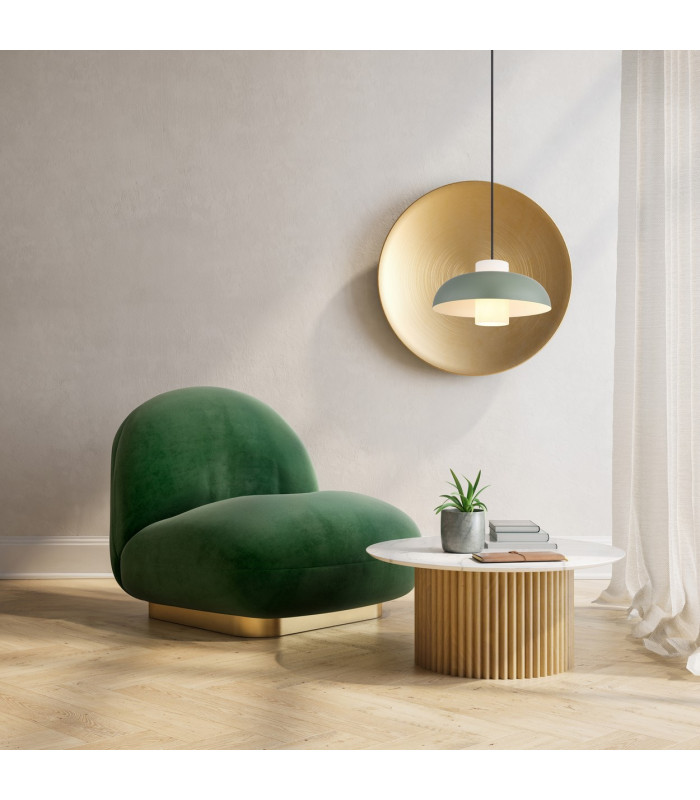 Lowe Dome Pendant Ceiling Light Green Matt 1x E27-7