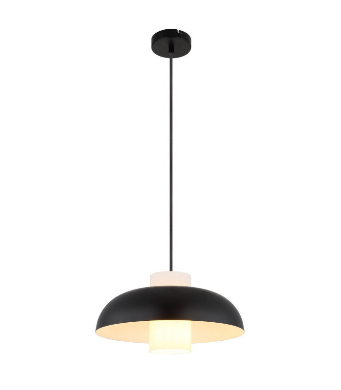 Lowe Dome Pendant Ceiling Light Matt Black 1x E27-1