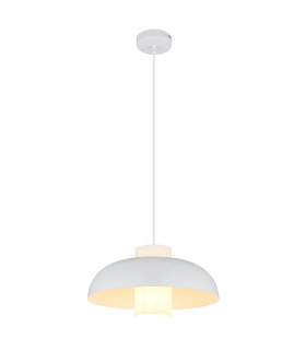Lowe Dome Pendant Ceiling Light White Matt 1x E27-1