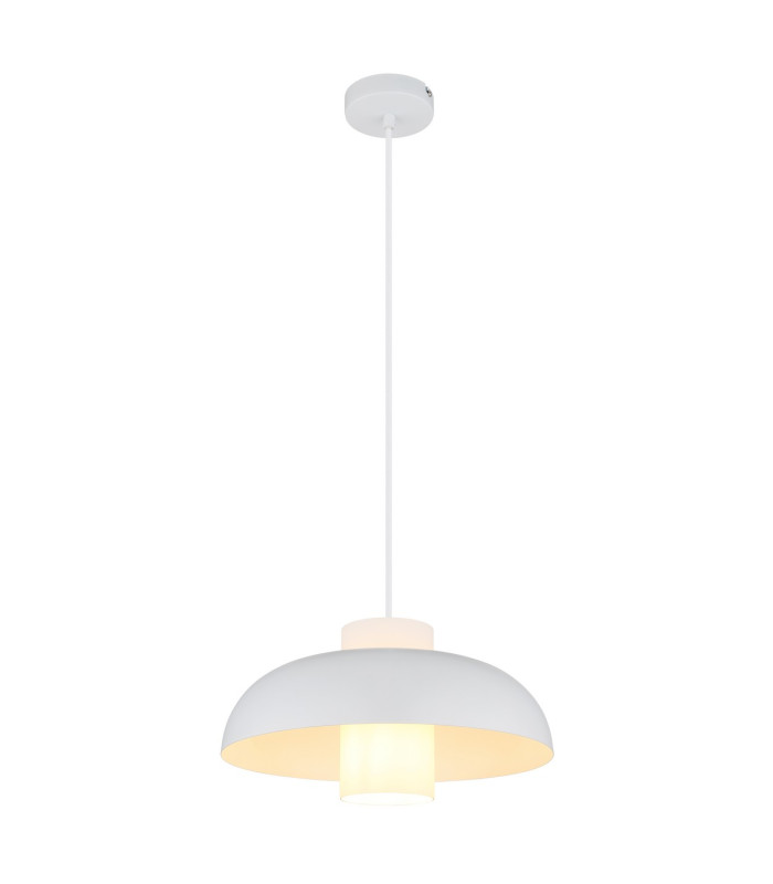 Lowe Dome Pendant Ceiling Light White Matt 1x E27-1