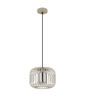 Alfred Wire Frame Pendant Ceiling Light Sand Colored Matt 1x E27-2