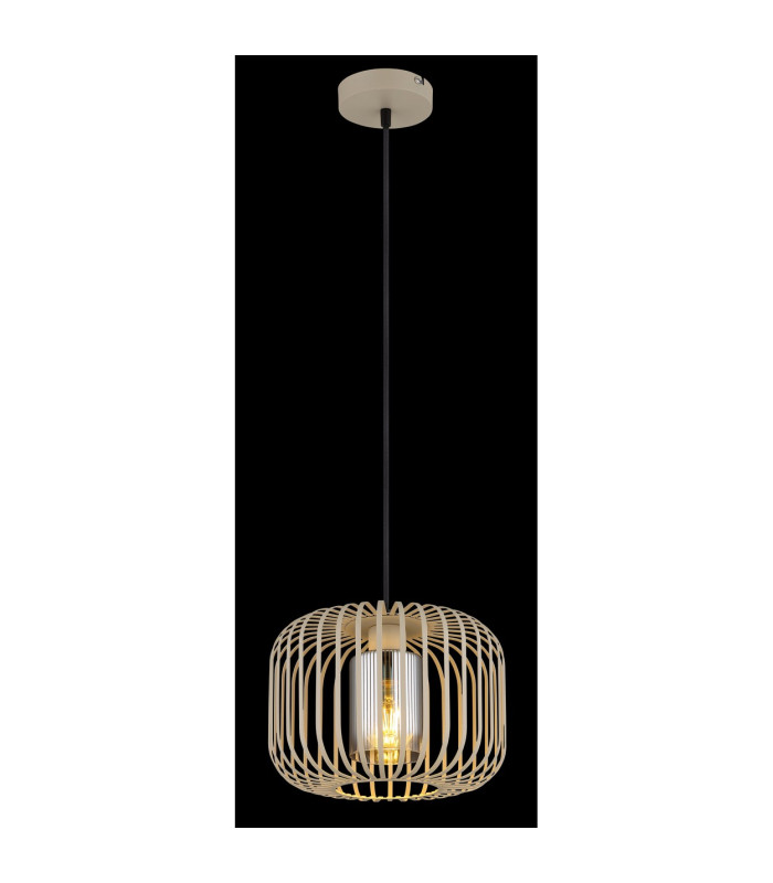 Alfred Wire Frame Pendant Ceiling Light Sand Colored Matt 1x E27-4