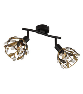 Mika Twin Ceiling Spotlight Matt Black 2x E14-2
