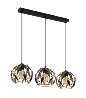Mika Bar Pendant Ceiling Light Matt Black 3x E27-2
