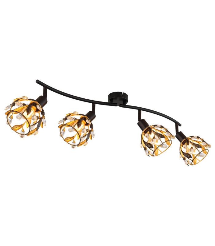 Mika Ceiling Spotlight Bar Matt Black 4x E14-1