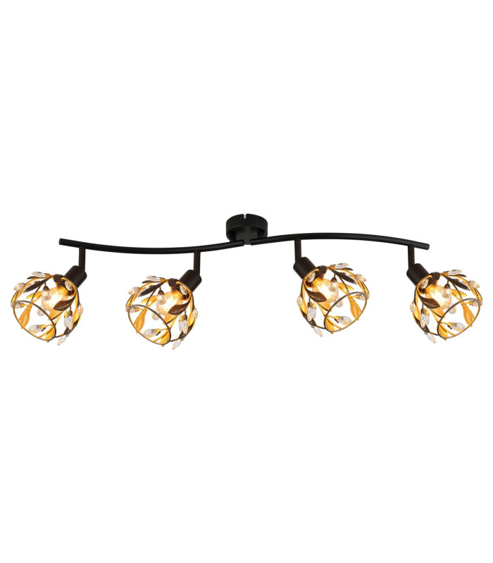 Mika Ceiling Spotlight Bar Matt Black 4x E14-3