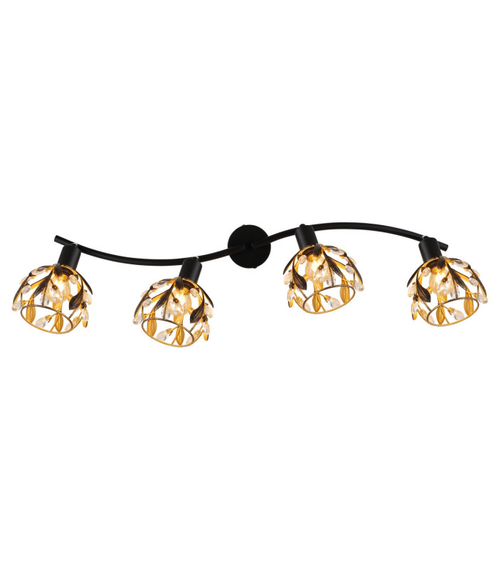 Mika Ceiling Spotlight Bar Matt Black 4x E14-4