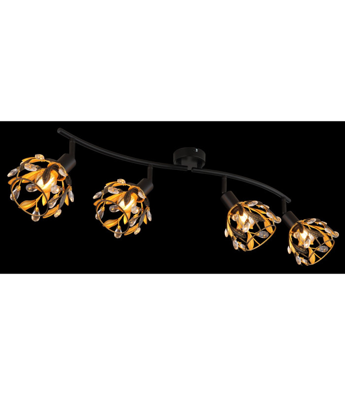 Mika Ceiling Spotlight Bar Matt Black 4x E14-5