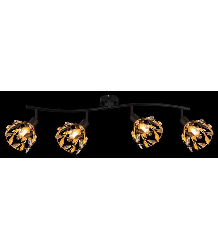 Mika Ceiling Spotlight Bar Matt Black 4x E14-6