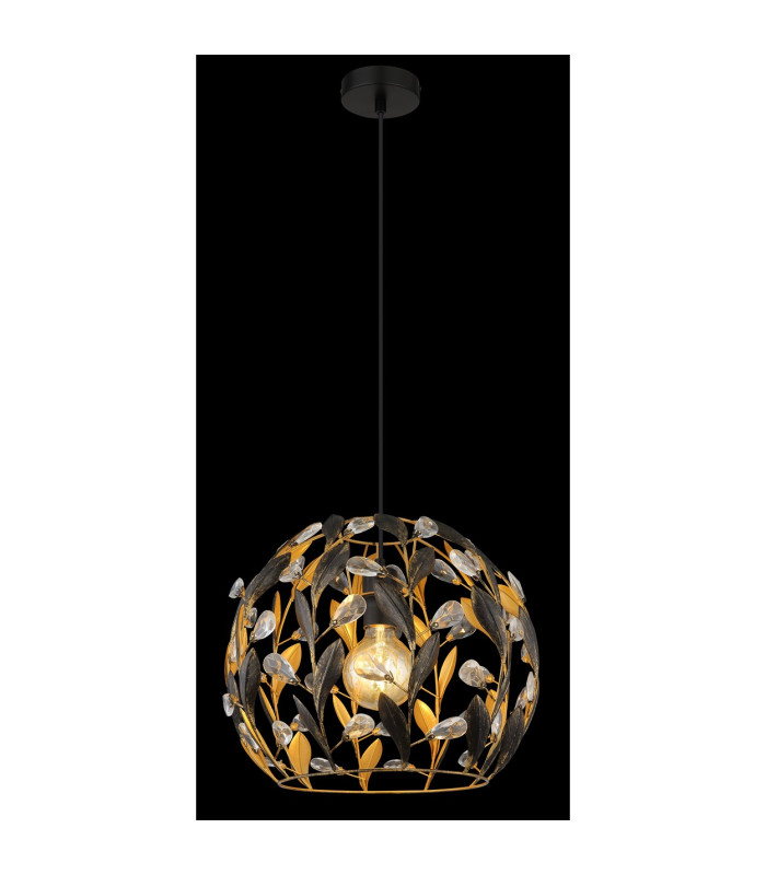 Mika Wire Frame Pendant Ceiling Light Matt Black 1x E27-4