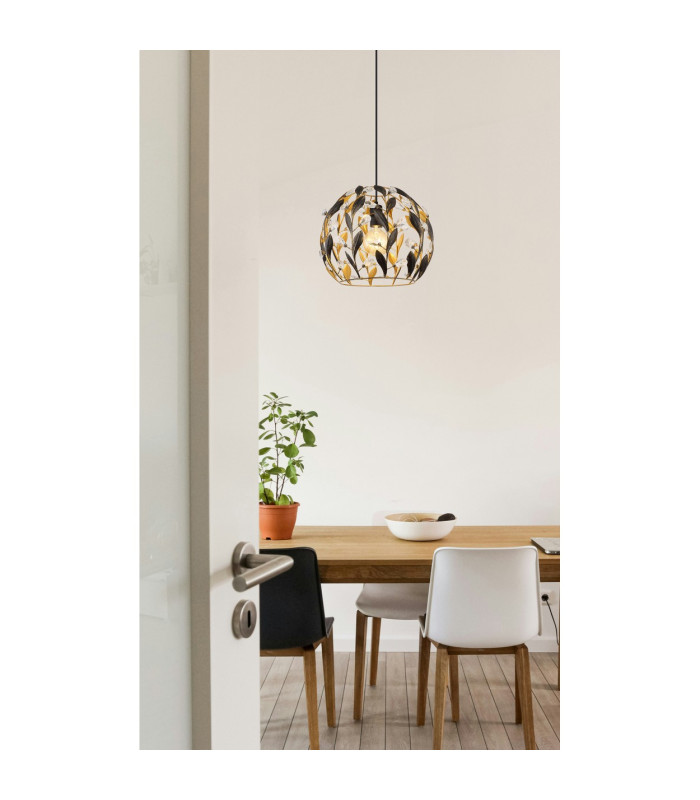 Mika Wire Frame Pendant Ceiling Light Matt Black 1x E27-5