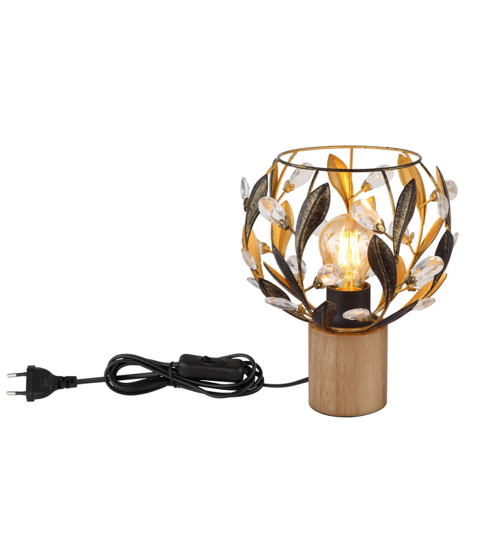 Mika Bedside Table Lamp Brown 1x E27-4