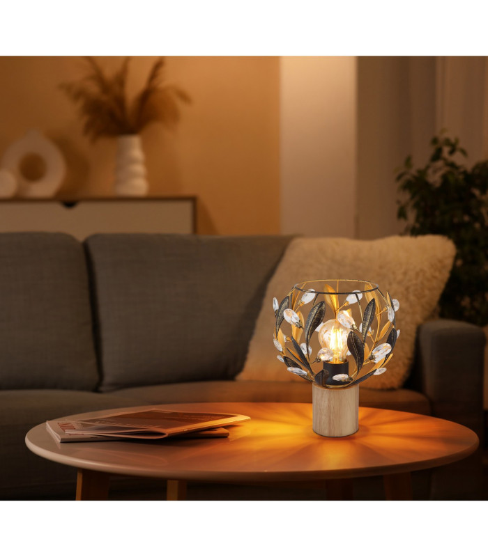Mika Bedside Table Lamp Brown 1x E27-8