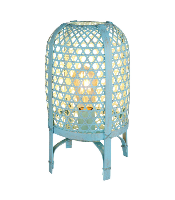 Cairo Bedside Table Lamp Blue Antique 1x E27-1