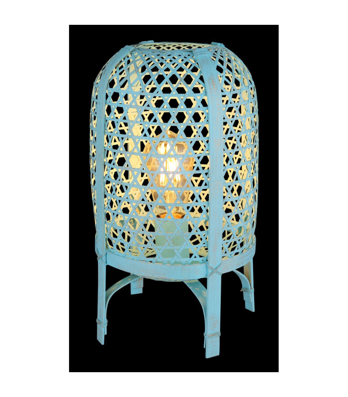 Cairo Bedside Table Lamp Blue Antique 1x E27-3