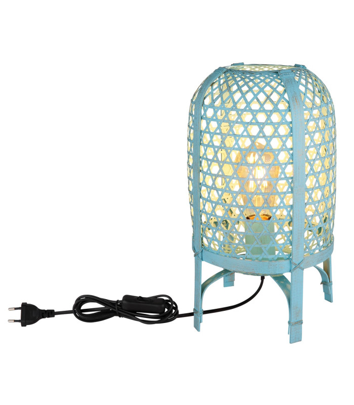 Cairo Bedside Table Lamp Blue Antique 1x E27-4