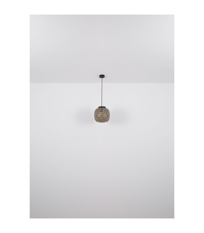 Colly Wire Frame Pendant Ceiling Light Matt Black 1x E27-7