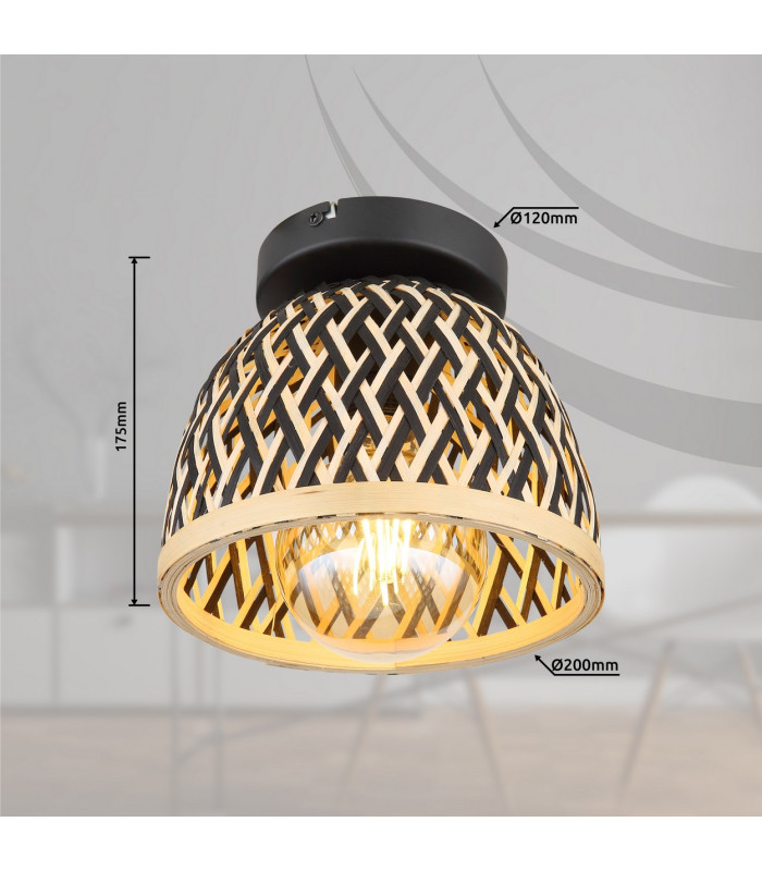 Colly Semi Flush Ceiling Light Matt Black 1x E27-5
