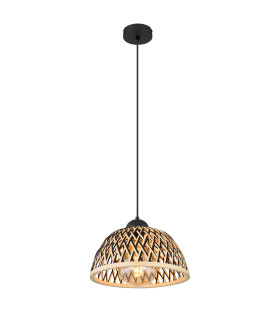 Colly Dome Wire Frame Pendant Ceiling Light Matt Black 1x E27-1