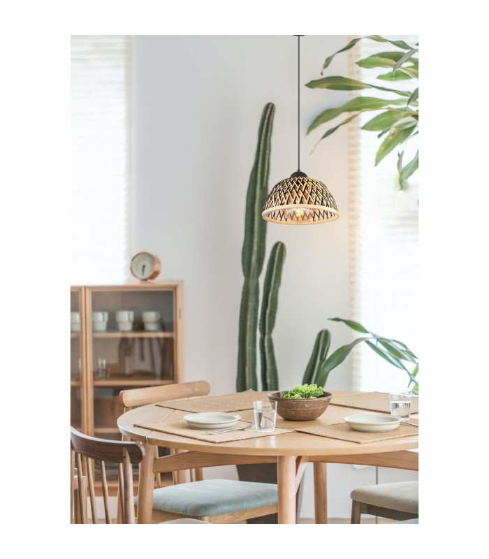 Colly Dome Wire Frame Pendant Ceiling Light Matt Black 1x E27-8