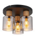 Aleidis Shade Cluster Ceiling Light Matt Black Smoke Glass Shade 3x E27-1