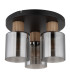 Aleidis Shade Cluster Ceiling Light Matt Black Smoke Glass Shade 3x E27-2