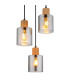 Aleidis Cluster Pendant Ceiling Light Matt Black Smoke Glass Shade 3x E27-3
